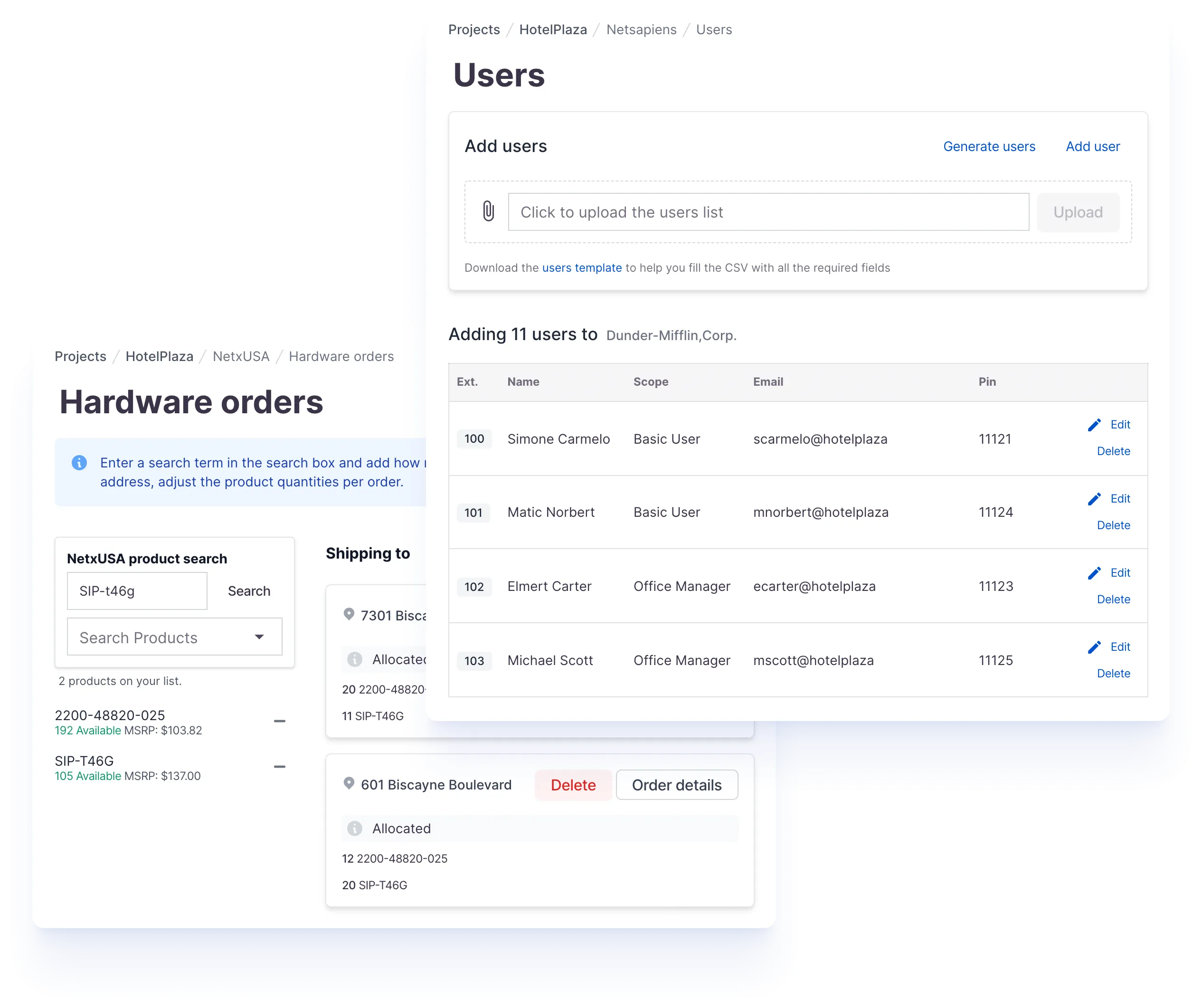 QuotingBill provisioning front page — full product interface